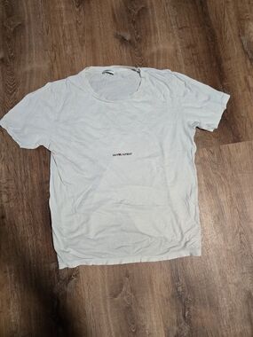 Saint Laurent White Center Logo Short Sleeve Tee